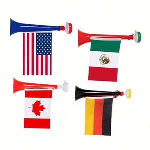 Corne de supporter en plastique personnalisée drapeau national USA Canada Mexique pour le match de football 2026 – Nouveauté très demandée - Product Image 1
