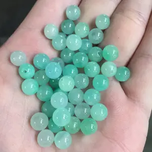 批发天然缅甸缅甸7毫米绿色翡翠翡翠碧玉碧珠