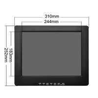 12,1 Zoll 4:3 Quadratischer Industrie-LCD-Monitor mit Resistivem Touchscreen, Kunststoffgehäuse, Wandmontage, Desktop-Einbau für Fahrzeug-CCTV und POS