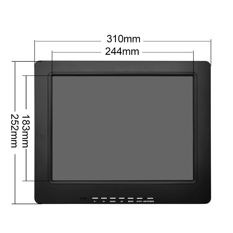 Wholesale Price 12.1''12'' Inch Vehicle Computer PC CCTV POS Industrial Lcd Monitor square Screen with Desktop Wall Embedded