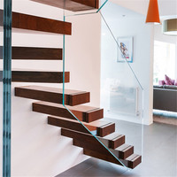 Escalier intérieur moderne pour maison résidentielle, escalier en acier/escalier droit flottant
