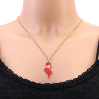 BINSHUO gros personnalisé en acier inoxydable bijoux goutte d'huile Nation tunisie carte drapeau hommes pendentif breloque Couples collier pour femmes