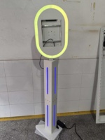 Machine à photomaton instantané Kingsun pour iPad Pro/Air avec anneau lumineux rotatif, coque alvéolée, pour fêtes et selfies (1 à 15 personnes)