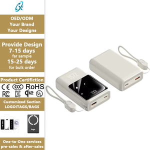 Nuevo Mini Power Bank 2026 de 20000mAh con Carga Súper Rápida de 22.5W PD20W, Cable Tipo-C Integrado, Cargador Portátil, Bajo MOQ, Venta al Por Mayor - Product Image 1