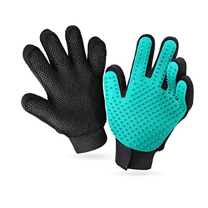 Gants de toilettage pour animaux Imia, brosse de massage en silicone bleue pour l'élimination des poils de chien, soins de bain - Product Image 2