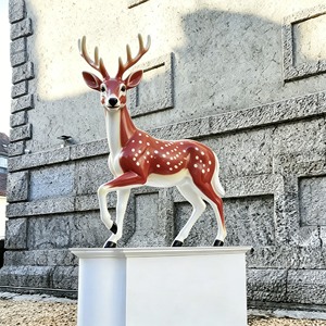Sculpture <span class=keywords><strong>de</strong></span> <span class=keywords><strong>cerf</strong></span> Sika en résine <span class=keywords><strong>de</strong></span> fibre <span class=keywords><strong>de</strong></span> verre résistante aux intempéries, <span class=keywords><strong>de</strong></span> qualité extérieure, pour parcs d'attractions, jardins botaniques et lieux d'événements - Product Image 2