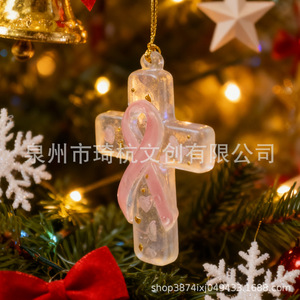 Adorno Colgante de Ángel Navideño de Resina Transparente con Flores para Decoración de Árboles - Product Image 2