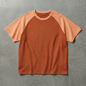 T-shirt Homme 100% Coton à Manches Raglan Unies Col Rond Respirant Tricoté Décontracté Streetwear Écologique Grande Taille 5XL 320g - Product Image 1