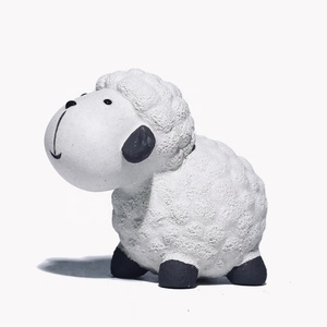 Bijoux d'agneau mignon en argile violette faits à la main Art décoratif Design accessoires de cérémonie du thé en céramique de bureau - Product Image 1