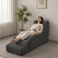 Chaise longue de yoga ergonomique multifonctionnelle en forme de S avec poche latérale et coussin lombaire capitonné pour appartement