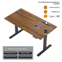 Bureau de travail électrique à hauteur réglable en PVC, design minimaliste, multifonction, avec moteur unique et multiprise intégrée, idéal pour le dropshipping.
