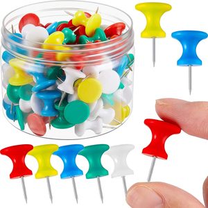 100 miếng 1 inch Jumbo đẩy <span class=keywords><strong>pins</strong></span>, khổng lồ đẩy <span class=keywords><strong>pins</strong></span> lớn ngón tay cái đinh cho Cork Board bản đồ Áp phích Văn Phòng TrườNg - Product Image 2