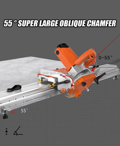 Coupe-carreaux orbital électrique et manuel de 4 m avec meuleuse d'angle pour grands carreaux de céramique et de porcelaine 45 °   Outil de découpe de dalles à biseau de 1400 W - Product Image 5