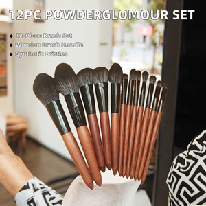 12pcs Biodegradable Flat Makeup Brush Set Private Label Face Brushes with Gift Packaging - Product Image 2