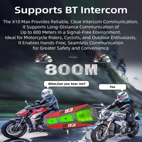 Headset Interkom Helm Motor Nirkabel - Audio HD Tahan Air IP67 dengan Peredam Kebisingan & Jangkauan 800m untuk Berkendara