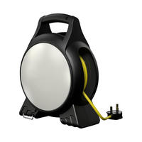 Enrouleur de câble d'extension ZNPON 3 prises BS, robuste, pour camping, avec ports USB A/C, indice IP44, prise CEE avec RCCB
