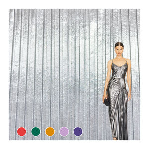 Tissu interlock respirant en polyester solide, tissu interlock plissé 100% polyester pour robe/ - Product Image 1