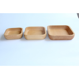 Japanese Style Wooden Square Plate Set Beech Wood Handmade Serving Tray For <b>Dessert</b> Salad Hotel Use - Product Image 4