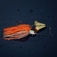 Leurre de pêche en métal avec lame rotative, jig long en caoutchouc, leurre spinning personnalisé, tête de jig à barbe, appât Luya
