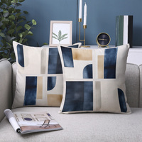 Housses de coussin décoratives de luxe géométriques en peluche courte, lavables et antistatiques pour canapé et salon (vente en gros)