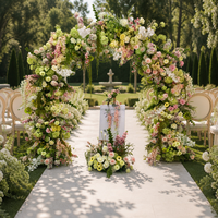 Ensemble d'arches florales décoratives Bloom Floral Pink, toile de fond florale, centre de table, fleurs d'allée pour la décoration d'événements