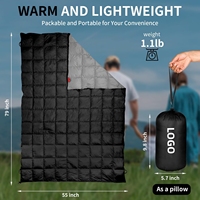 Couverture de camping et de voyage, poncho, doublure de sac de couchage, couette de voyage légère, compressible, imperméable, chaude et matelassée pour l'extérieur, toutes saisons et par temps froid