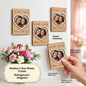 Mother's Day Heart Photo <b>Clip</b> for <b>Car</b> Sun Visor, Refrigerator Magnet Photo Frame Craft Decoration, Customizable Gift - Product Image 2