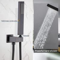 Douche pluie LED multicolore en bronze huilé et pulvérisateur à main, ensemble de robinets de douche complets au plafond, kit combiné