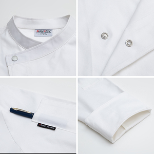 Allemagne Chefs Veste Uniformes Profissional Para Restaurante Tissu industriel pour vêtements de travail Uniforme de <span class=keywords><strong>serveur</strong></span> personnalisé Manteau de chefs - Product Image 2