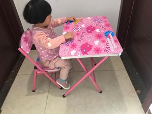 Hiện Đại Nhựa Có Thể Điều Chỉnh Màu Hồng Stackable Xách Tay Trẻ Em Nghiên Cứu Gấp Bàn Ăn Và Bàn Ghế Đặt - Product Image 6