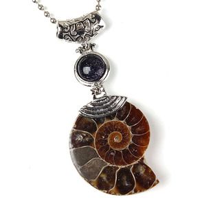 Tự nhiên ammonite vít <span class=keywords><strong>Seashell</strong></span> ốc xà cừ đá tự nhiên ốc hóa thạch Mặt dây chuyền vòng cổ cho nam giới phụ nữ - Product Image 4