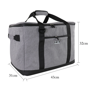 Sac à lunch isotherme pliable extra large et robuste, étanche, 45L, en polyester 600D, avec poche avant et fermeture éclair - Product Image 6