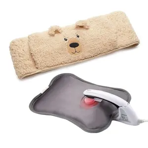 Chauffe-mains électrique rechargeable sac chauffant sac à eau chaude ceinture taille bouillotte avec couvercle pour les crampes d'époque