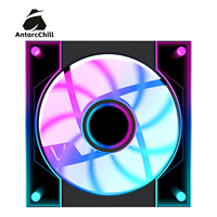 Kipas Casing Komputer AntarcChill 120mm Aliran Udara Tinggi Bantalan Cairan Kebisingan Rendah PWM RGB/ARGB LED Kipas Pendingin untuk Chassis PC