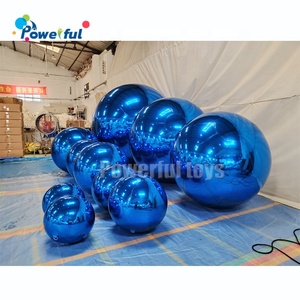 Tüm satış büyük parlak şişme noel süs çeşitler ayna topları mavi - Product Image 5