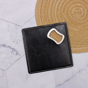 Ouvre-bouteille carré en cuir avec logo, en acier inoxydable durable, pour bar et maison, outil d'ouverture de bouteilles de bière - Product Image 6