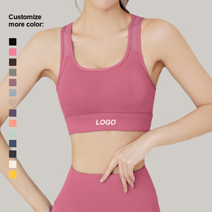 Mới đến cao đàn hồi phòng tập thể dục Crop Top cho phụ nữ đẩy lên chống sốc Yoga Áo ngực thoáng khí nhanh khô chạy cộng với kích thước liền mạch - Product Image 1