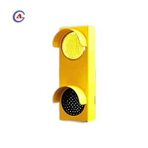 ไฟเตือนอันตรายแบบโซลาร์ LED สีเหลืองกระพริบสองดวง - Product Image 1