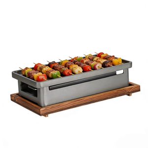 Plaque de cuisson en alliage <span class=keywords><strong>d</strong></span>'aluminium, plaque de rôtissage intérieure, facile à nettoyer, barbecue au charbon de bois pour restaurant - Product Image 6
