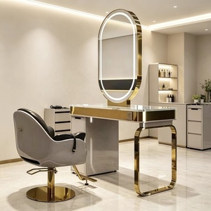 Miroir de Coiffure Mural Tout-en-un de Luxe Moderne avec Éclairage Intégré pour Salons de Coiffure, Barbiers et Hôtels - Product Image 1