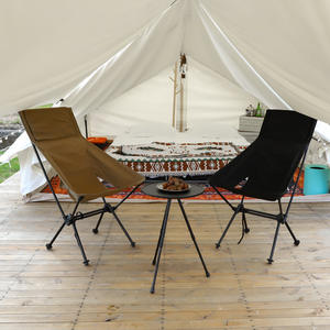 Chaise de jardin pliable en alliage d'aluminium, couleur kaki noir, design minimaliste, légère - Product Image 4