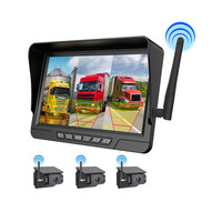 Cámara de camión de respaldo de Vista trasera magnética inalámbrica Solar con grabación de 7 pulgadas Monitor Carplay de navegación automática Android inalámbrico