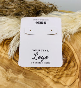 Cartes de présentation personnalisées pour bijoux et boucles d'oreilles, en papier blanc, avec coins arrondis, pour emballage sur mesure, vente en gros - Product Image 1