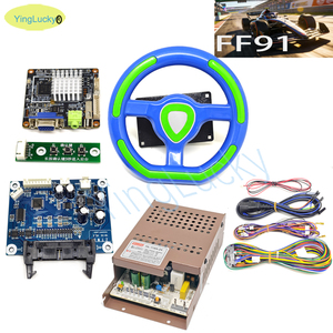Volante <span class=keywords><strong>de</strong></span> Carreras Simuladas para Niños, <span class=keywords><strong>Juego</strong></span> <span class=keywords><strong>de</strong></span> Arcade Operado con Monedas, Kit FF91, Placa Base DIY, Cables, Plástico, Inglés, USB, Realista - Product Image 2