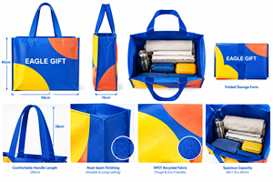 Custom High Quality Waterproof RPET Material Foldable Oversized Eco-Friendly Tote Bags Open Closure Customized Logo Printing - Product Image 5