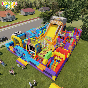 JOYFUL FUN <span class=keywords><strong>Parc</strong></span> à thème gonflable commercial, aire de jeux gonflable extérieure pour enfants - Product Image 1
