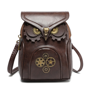 Cross Border tas bahu wanita Steampunk abad pertengahan baru tas bahu dompet koin MINI burung hantu kreatif - Product Image 2