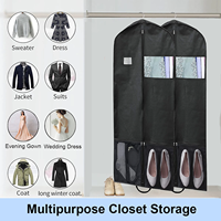 Housse de vêtement pliable réutilisable en tissu Oxford de haute qualité avec fermeture éclair pour rangement et protection anti-poussière