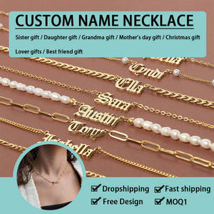 จี้ห้อยคอแบบกำหนดเองพร้อมชื่อและโลโก้ ชุบทอง 18K PVD บนสแตนเลสสตีล สำหรับผู้หญิง ของขวัญวันเกิด - Product Image 5