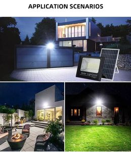 Reflector LED Solar de 300W 5000K IP66 con Certificación CE, Ángulo de Haz de 120°, Control Remoto, Cuerpo de ABS, Iluminación Exterior para Jardín - Product Image 6
